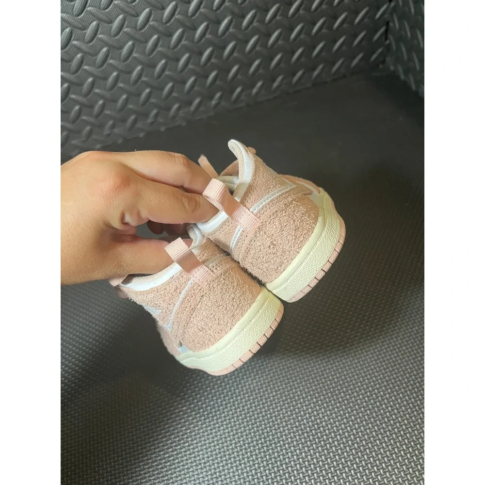 Nike Air Jordan 1 Mid Shoes Toddler 10C Legend Pink Suede Sneakers FN7537-161